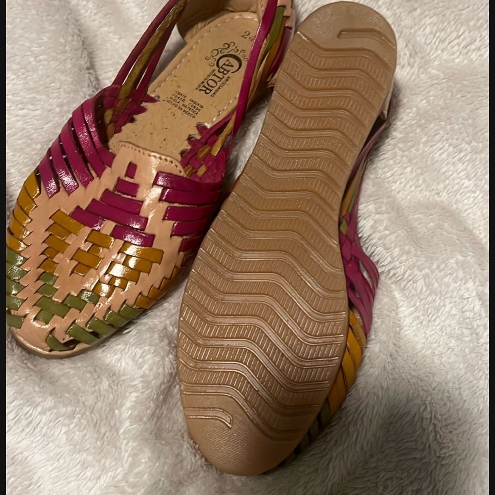 Colorful Leather Huarache Sandals